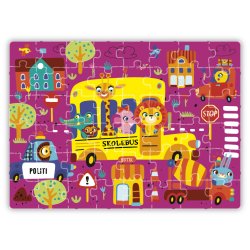 Mlkekarton-puslespil: Dyr i byen